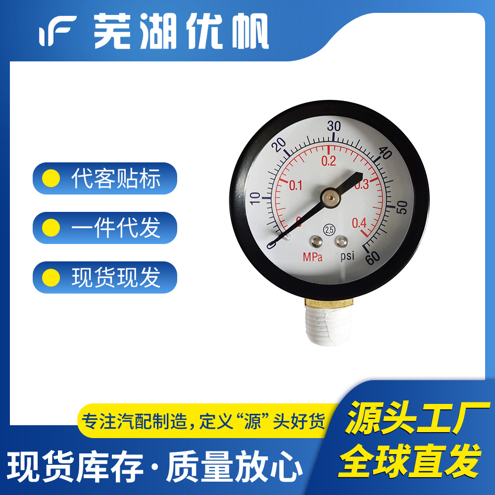 Boxed pressure gauge 0-60PSI, compatible with pool sand filters and D.E. filters, replacement ECX270861