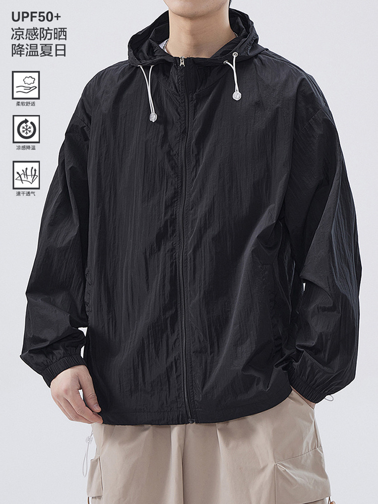 Outdoor Ice Silk Lightweight Sun Protection Clothing for Men 2026 Summer Upf50+ Anti-Uv Breathable Sun Protection Jacket