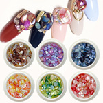 网红ins天然美甲贝壳饰品超薄高亮泽贝壳碎石细碎片指甲百搭跨境