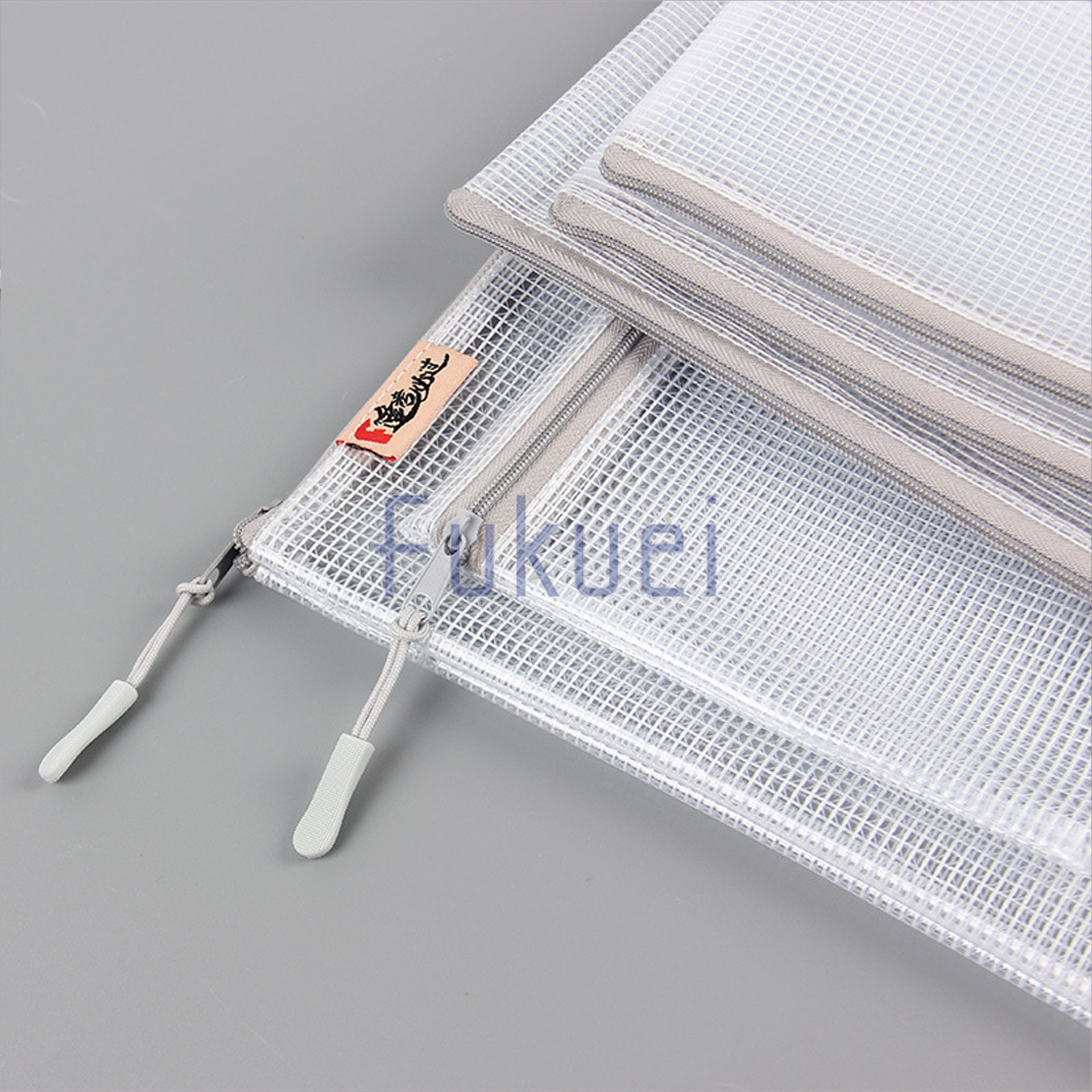 Bolsa de archivo de cremallera de malla de PVC al por mayor bolsa de archivo transparente de impresión multifuncional A4 bolsa de archivo de almacenamiento engrosada