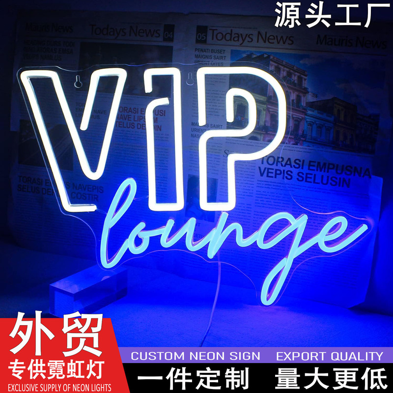 Cross-Border Exclusive Supply of Led Neon Lights Vip Lounge Luminous Letter Lights Signboard Bedroom Wall Decoration Atmosphere Light Cross-Border Exclusive Supply of Led Neon Lights Vip Lounge Luminous Letter Lights Signboard Bedroom Wall Decoration Atmosphere Light