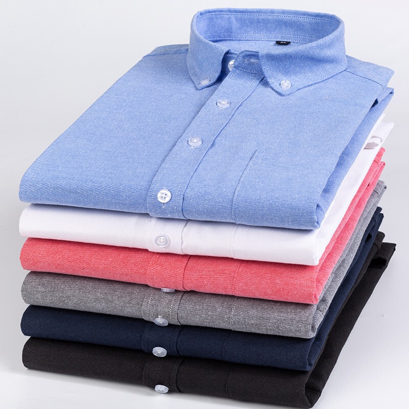 Pure black cotton oxford shirt men's solid color blue casual white shirt solid color long sleeve Korean slim thin Pure black cotton oxford shirt men's solid color blue casual white shirt solid color long sleeve Korean slim thin