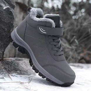 Winter fleece-lined Men's Shoes New Snow Boots High-top Outdoor Thick-soled Men's Casual Shoes Winter Warm Men's Cotton Shoes