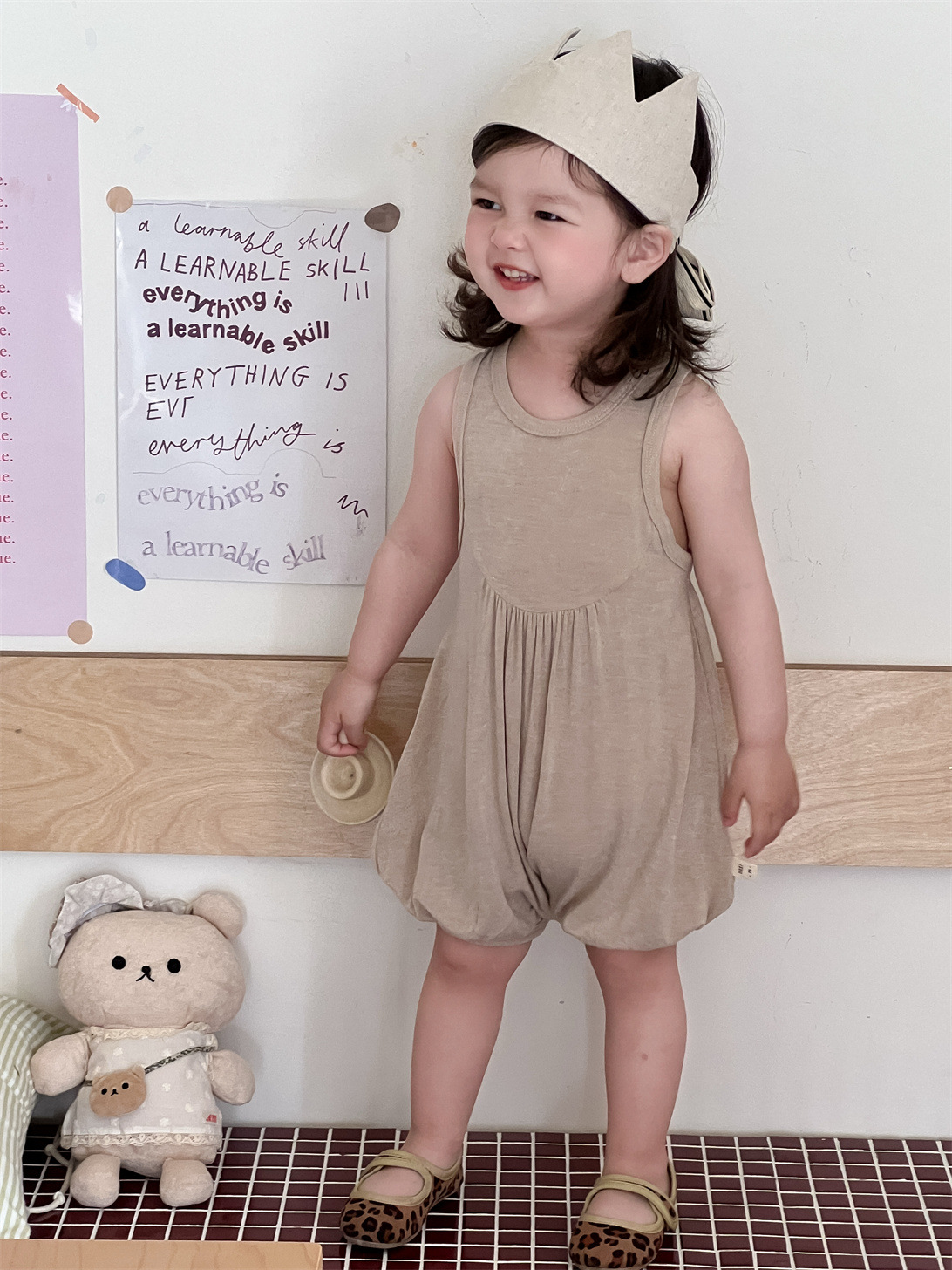 Mamelena de bebé ropa fina de verano ropa para niños coreanos 2025 nuevo bebé de una pieza de verano para niñas
