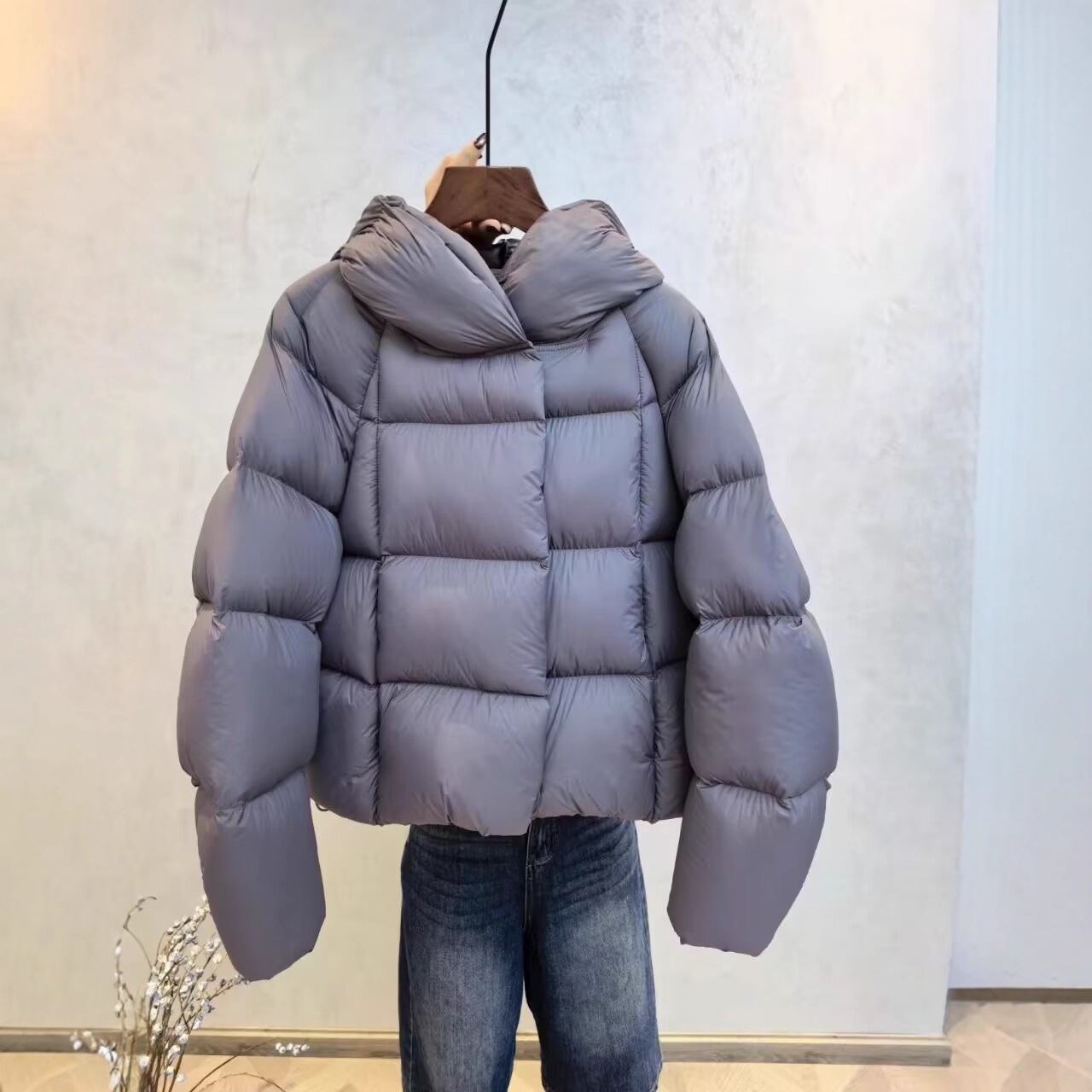 2026冬新款韩版云朵泡芙羽绒服女短款连帽95白鸭绒保暖面包服外套