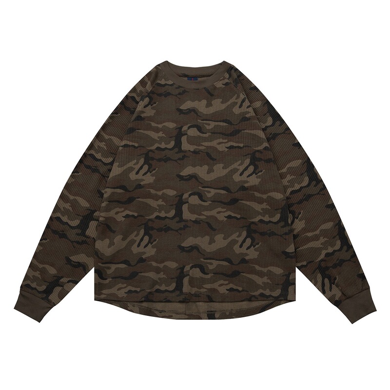 2026 Summer New Style 240g Custom Woven Camouflage Long-Sleeved T-Shirt Men's Military Retro Base Layer Tee
