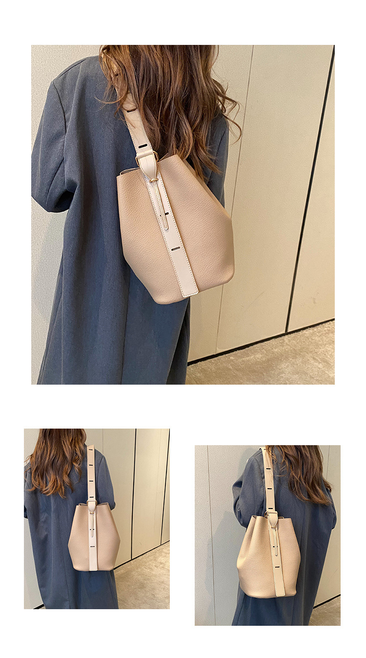 Nieuwe Retro Niche Design Tas voor Vrouwen Licht Luxe Hoge Esthetische Waarde Enkele Schouder Crossbody Tas Grote Capaciteit Brede Schouderband Emmer Tas_voghion.com
