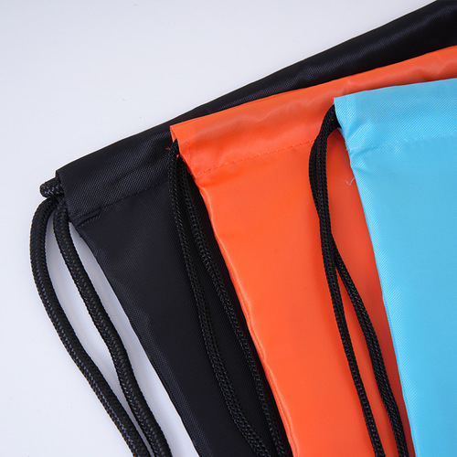 Ready-to-ship custom 210D polyester drawstring bag portable rope bag marathon sports event customized drawstring bag