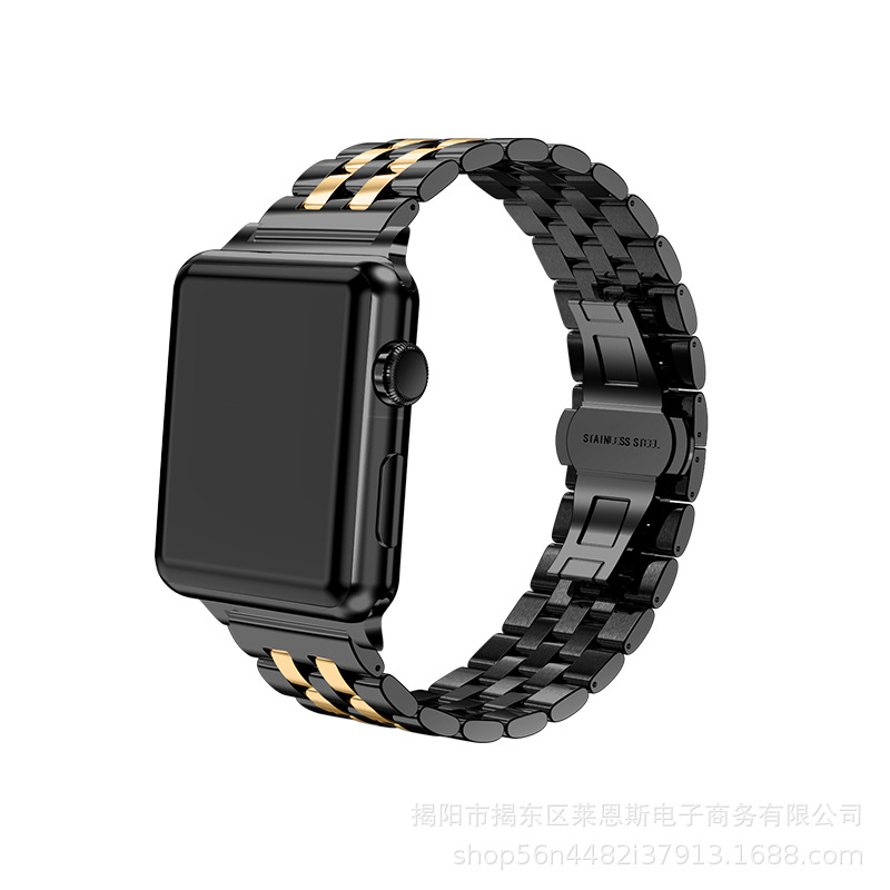 Aplicable a Apple Watch Samsung S1 Huawei nueva correa de reloj inteligente de acero inoxidable de metal de cinco cuentas