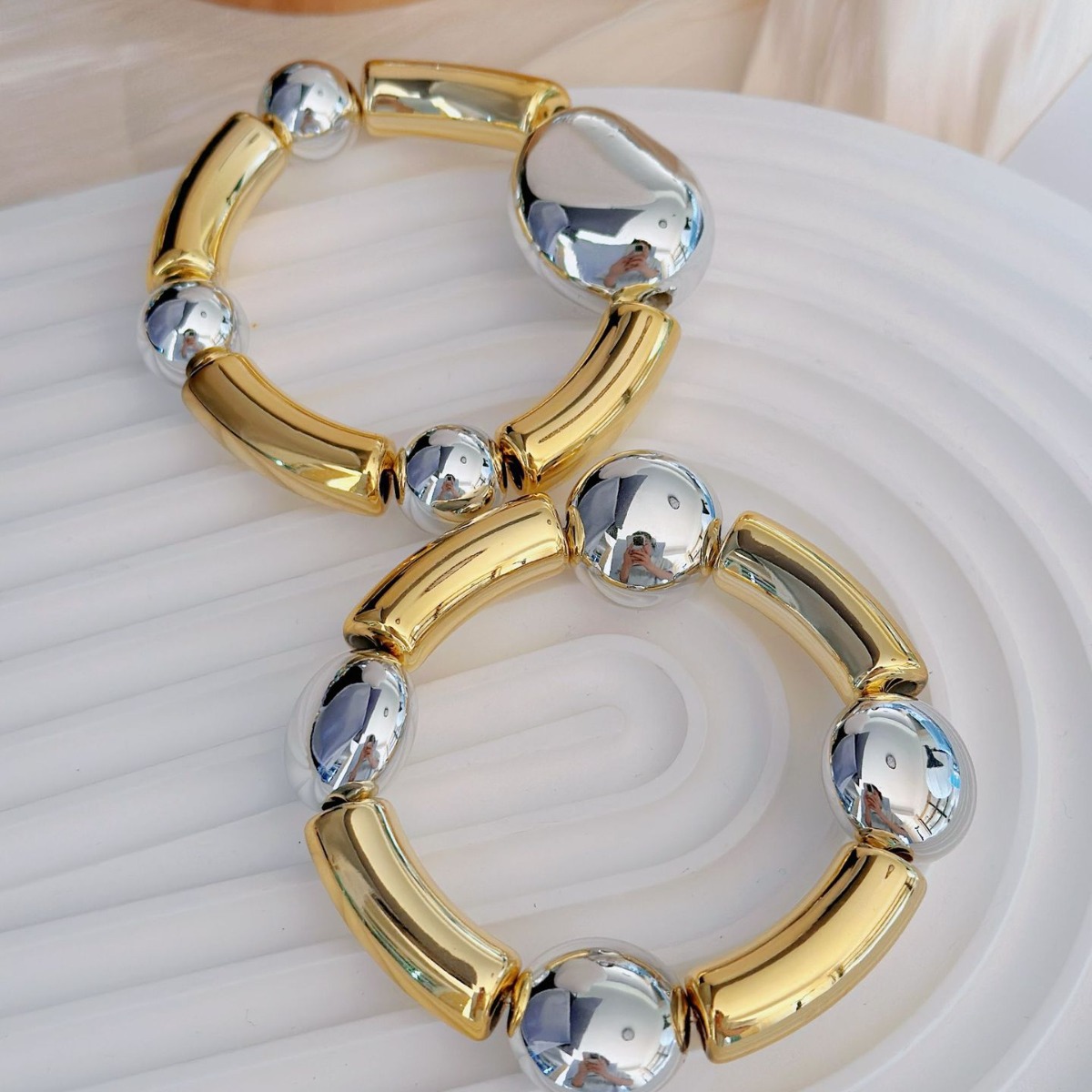 Daily Occasion Casual Simple Style Color Block CCB Wholesale Bangle