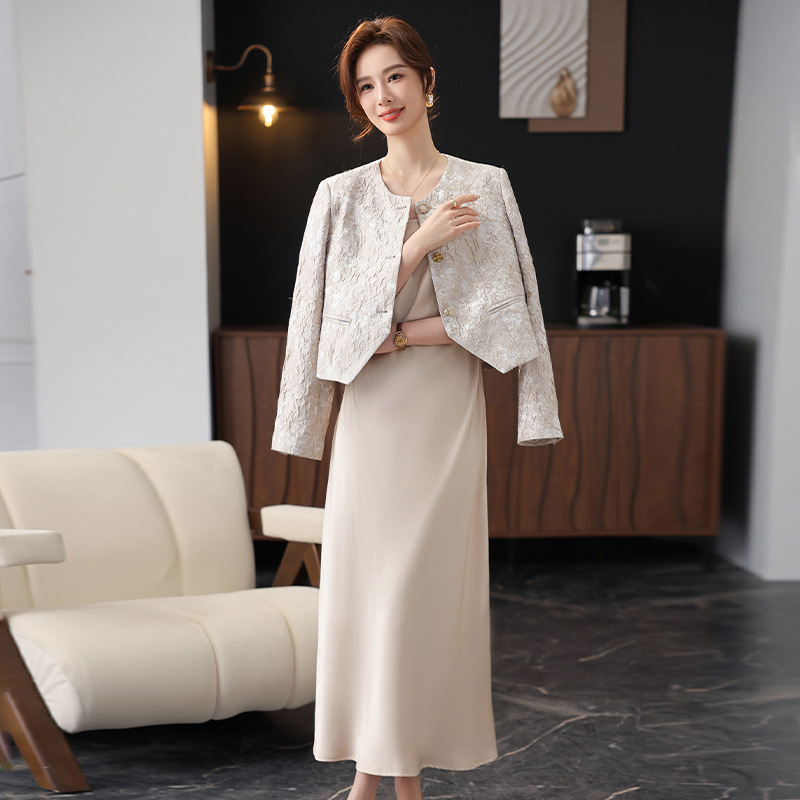 2025春季新款高级感名媛外套套装连衣裙女装时尚气质修身裙两件套