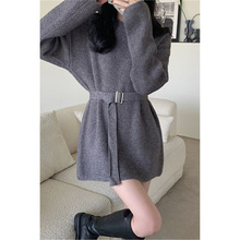 秋冬新款小个子毛衣裙韩版宽松气质百搭针织衫chic时尚气质打底衫