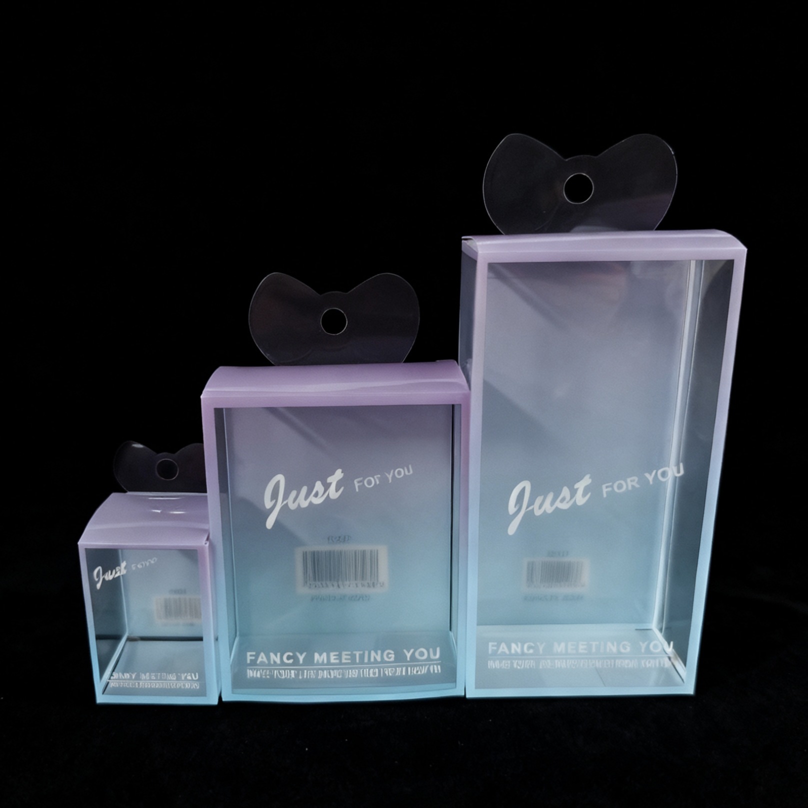 Cosméticos de belleza UV impresa arco colgante mascota caja de almacenamiento transparente polvo de maquillaje huevo mascota caja de almacenamiento transparente