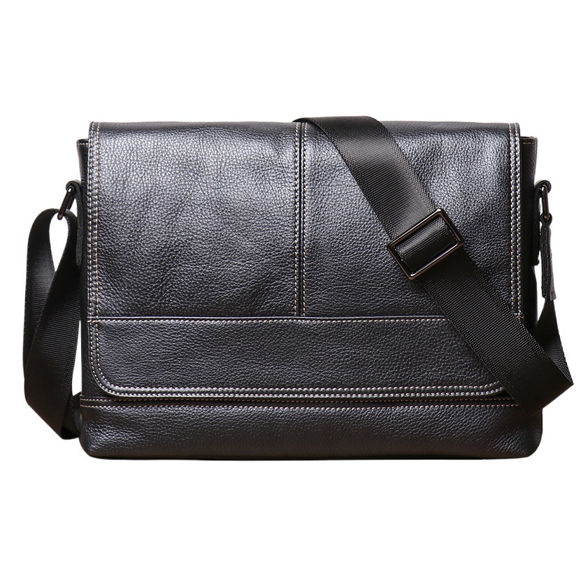 New Style Genuine Leather Men's Bag, Women's Soft Leather Shoulder Bag, Large Capacity iPad Bag, Men's Cowhide Leather Messenger Bag