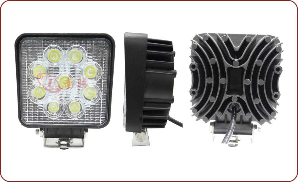 4 pulgadas cuadrado LED27W luz de trabajo lámpara de coche proyector lámpara de vehículo todoterreno lámpara de coche modificado 10 generación 27W55 de espesor