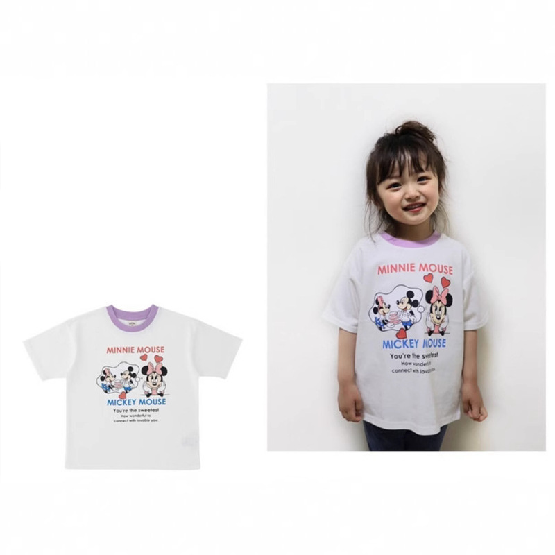 New26 Summer Series in Stock Disney Anniversary Celebration Littc Mickey and Minnie Short-Sleeved T-Shirt