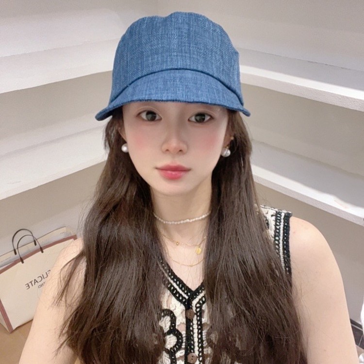 日系复古风马术帽女极简清透显脸小盆帽时尚百搭渔夫帽潮流鸭舌帽|undefined
