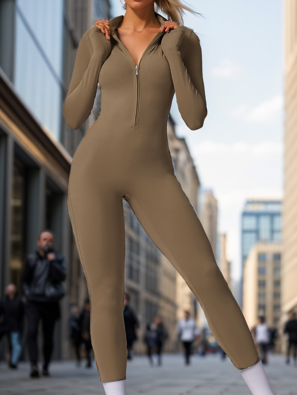 Yoga Jumpsuit With Back Zipper And Butt Lifting Effect_voghion.com