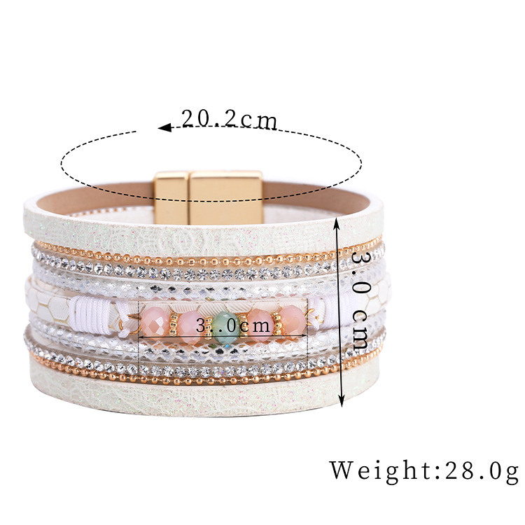 Bohemian Wide Edge Crystal Bracelet display picture 18