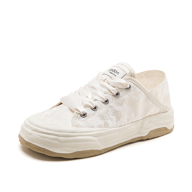 Augu Shi Deng nuevos zapatos de lona chinos para mujeres 2026 nuevos zapatos de plancha de primavera y verano casuales de un pie zapatos blancos pequeños image 5