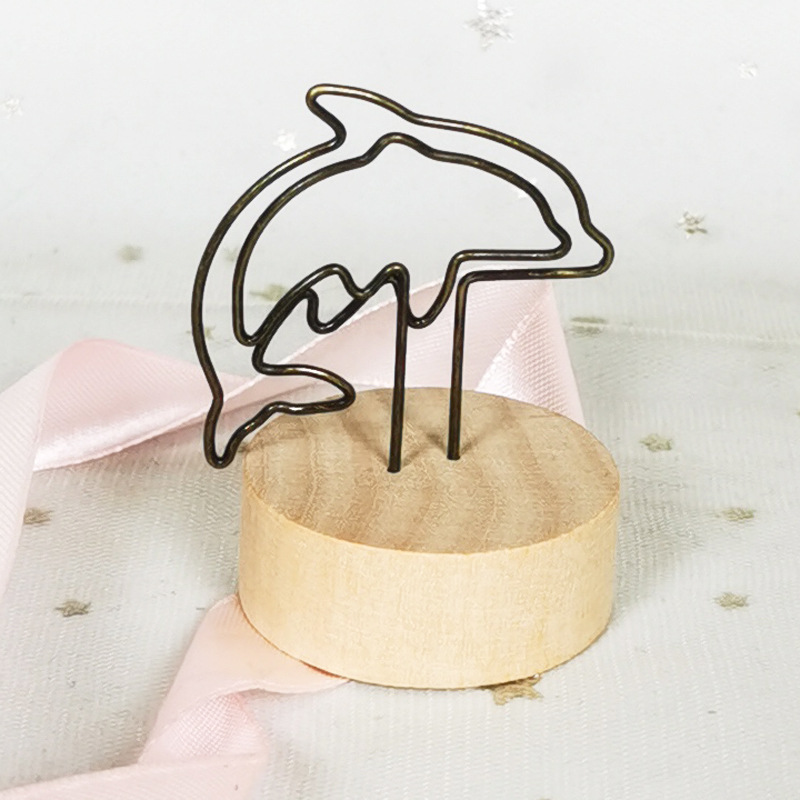 Creativo lindo Mensaje de madera titular de escritorio vertical nota mensaje clip de fotos escritorio vertical titular de la tarjeta de visita Decoración