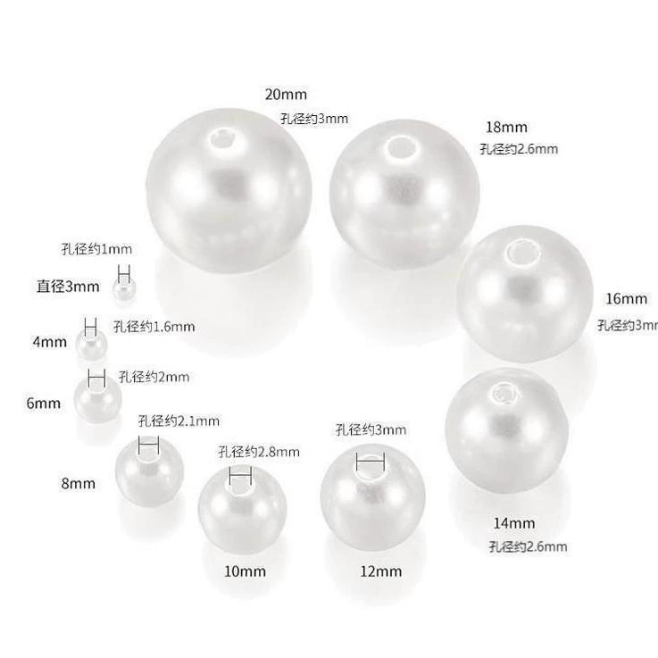 Accessory, white beige beads pearl, DIY, 3-20mm