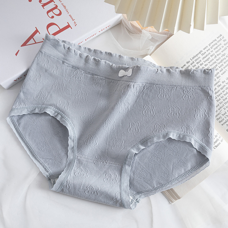 Ropa interior de mujer Algodón puro entrepierna antibacteriana transpirable cintura media más tamaño triángulo ropa interior corta verano delgada ropa interior de niña sin costuras