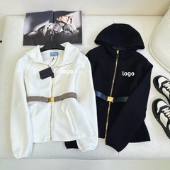 深圳南油高端家秋冬新品时髦设计感休闲运动风连帽外套长裤套装