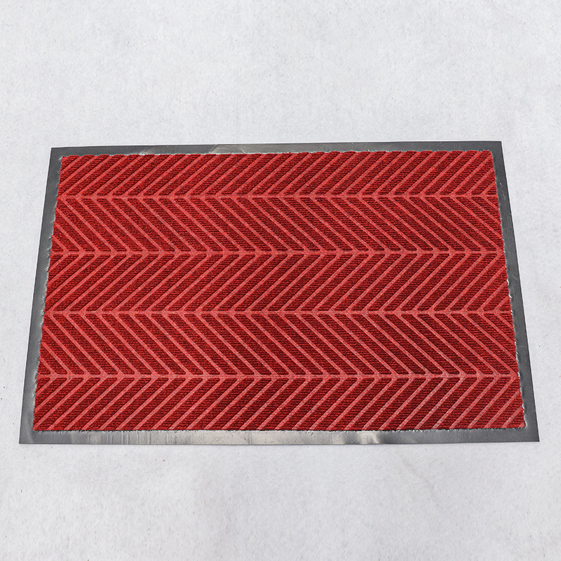 타이어 패턴이 있는 검정색 및 빨간색 바닥 매트는 미끄럼 방지 및 내마모성(PVC 시트)