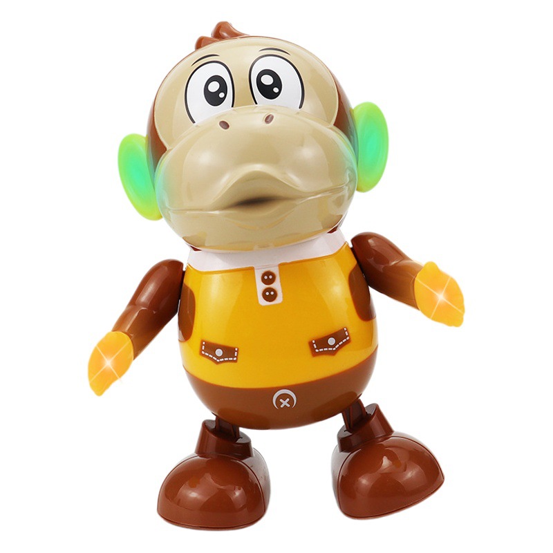 Cross-border oscilación eléctrica mono luz música baile robot de dibujos animados muñeca de juguete para niños puesto al por mayor