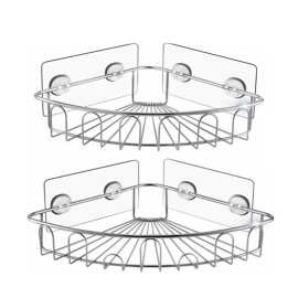 俐安娜厂家直营浴室粘贴壁挂式双层衣柜转角置物架套装三角收纳