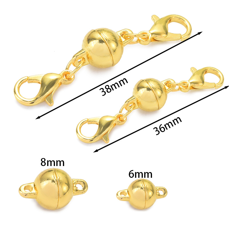 1 Set Alloy Gold Plated Solid Color Lobster Clasp display picture 1
