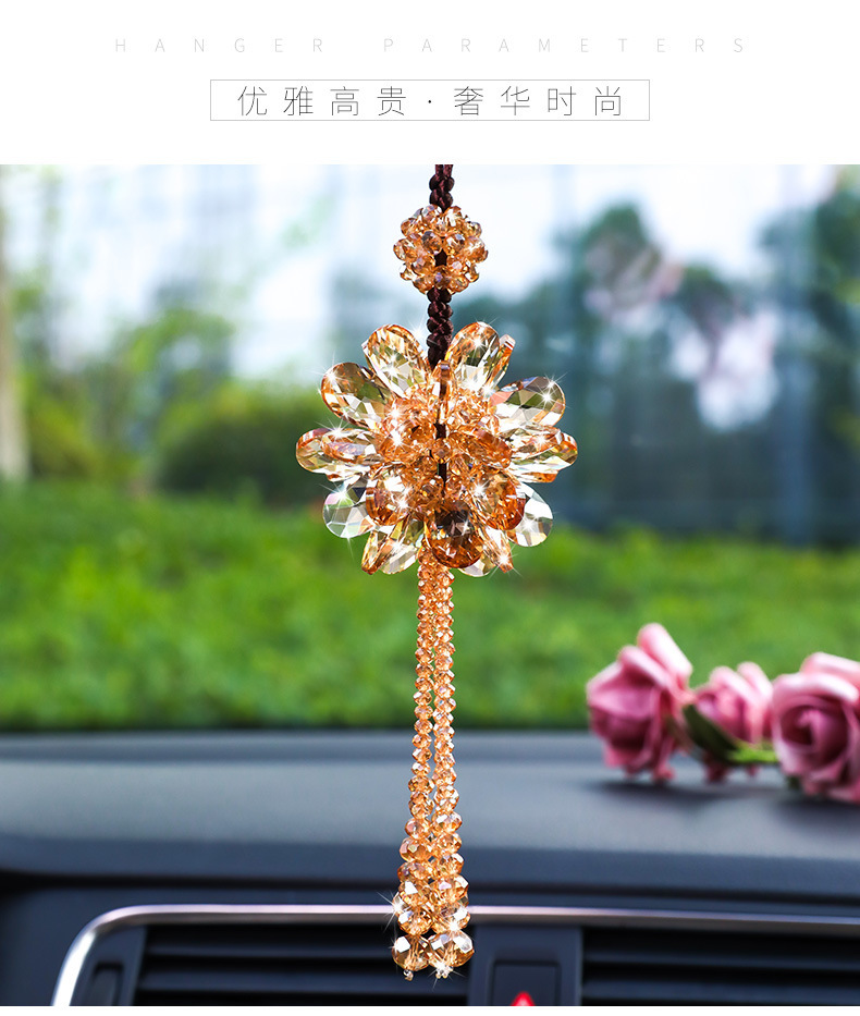 New Crystal Pendants, Car Hangings, Car Decorations, Crystal Flower Petal Crafts, Car Hanging Gifts