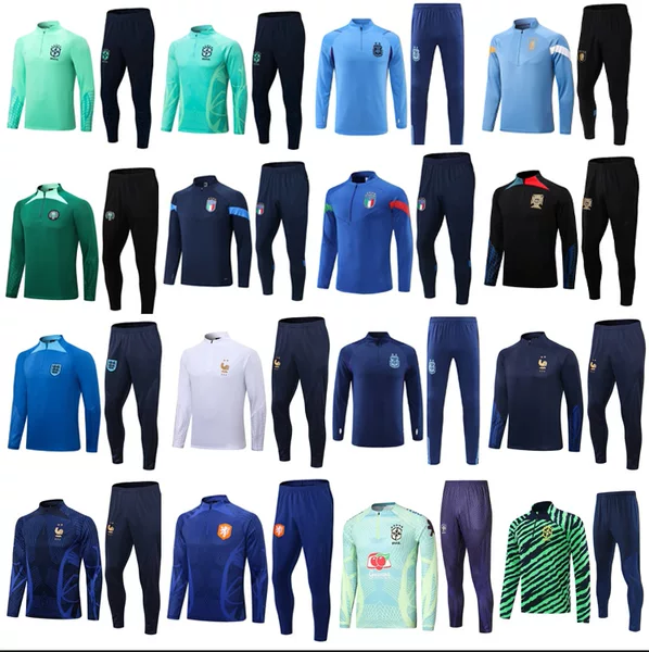 France Portugal England Argentina Italy Brazil Holland Jersey Long Sleeve Appearance Adult suit Jersey
