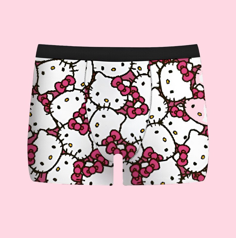 Cross-Border Hello Kitty Cute Cartoon Men's Underwear Cute Printed Comfortable Boxer Briefs Wholesale