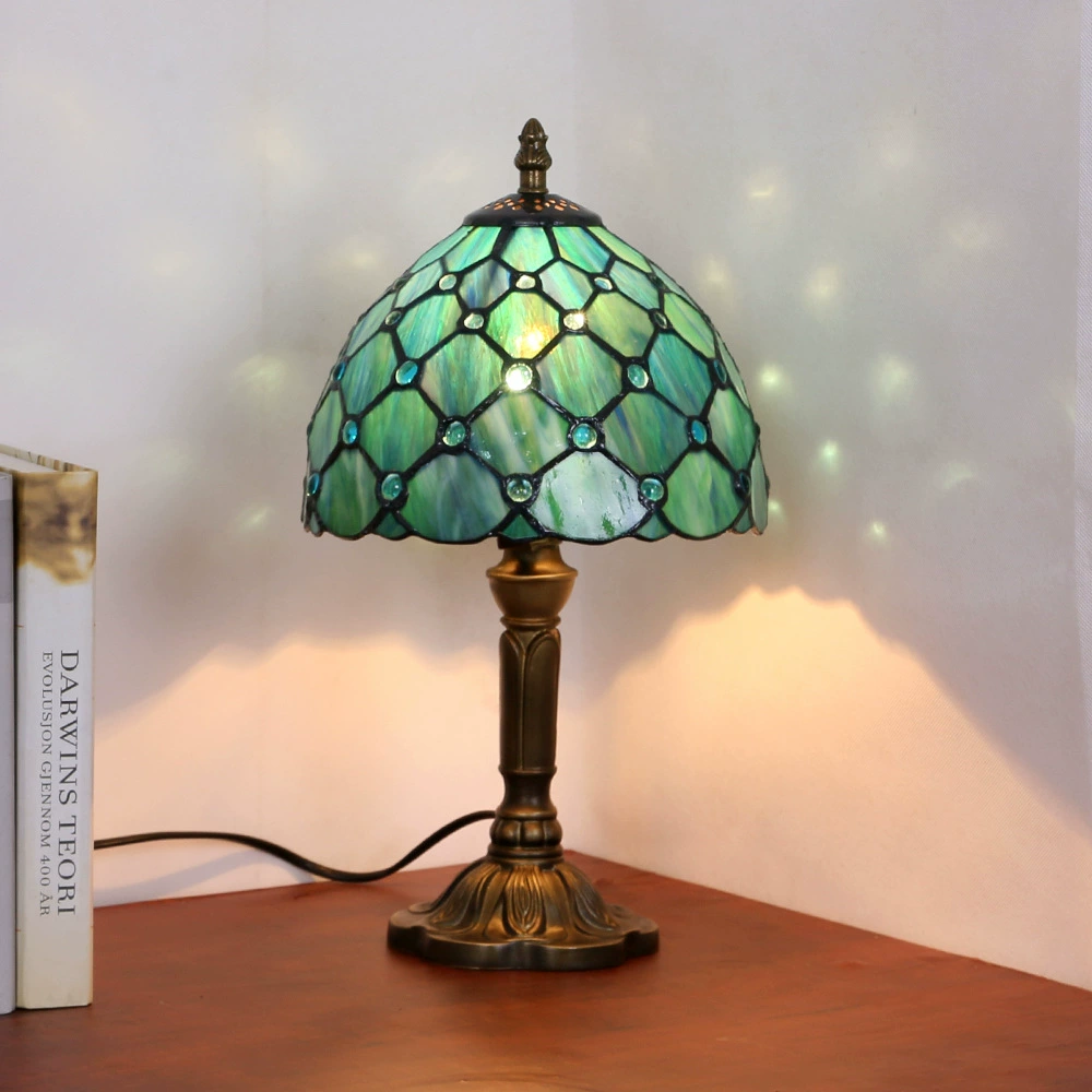 Country lantern for bed, beads handmade, creative coffee table lamp