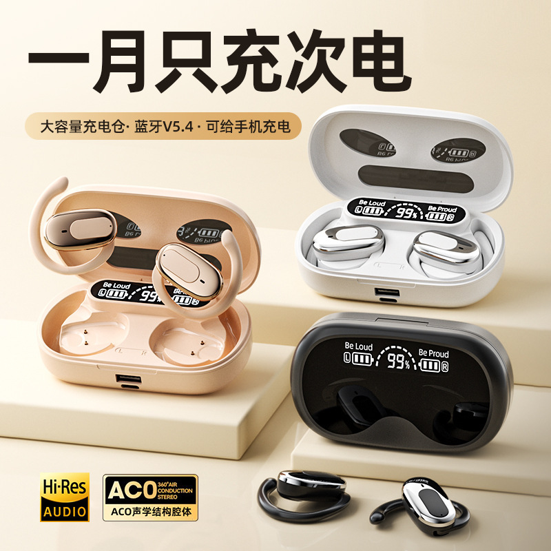 [Can charge the mobile phone] Bluetooth headset long battery life wireless sports open headset high-end not into the ear