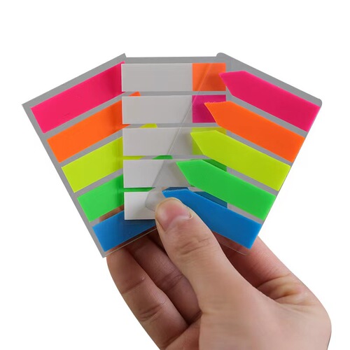 Fluorescent index stickers creative bar label stickers colorful transparent indicator stickers sticky notes N times stickers PET sticky notes
