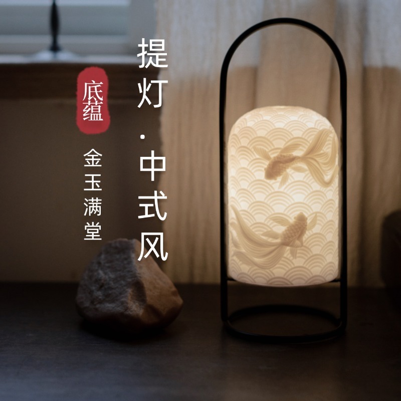 泉州陶瓷网红复古风智能拍拍小夜灯氛围灯家居露营桌面氛围灯|undefined