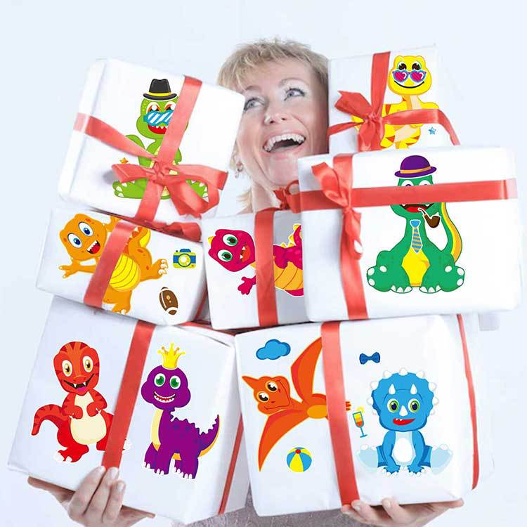 Dinosaurio tema pegatinas niños artesanías regalos de cumpleaños suministros del partido DIY pegatinas