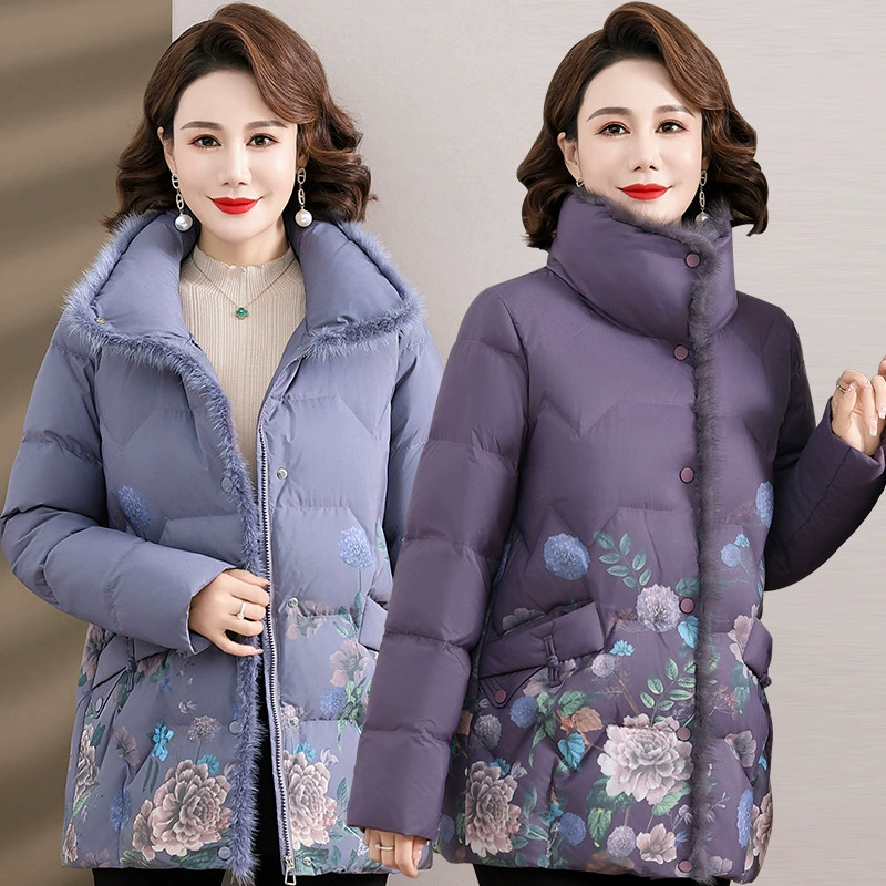 2024 осень и зима новый средний и пожилой мамы пуховик утка пуховик женский слишком толстый и утеплый теплый бабушкин пиджак