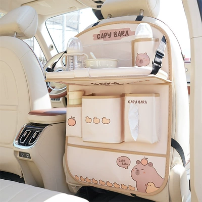Chair back anti-kick pad Bag Car Storage Box Car - model-z-kiss-dolphin-folding-anti-kick-free-waterproof-bucket