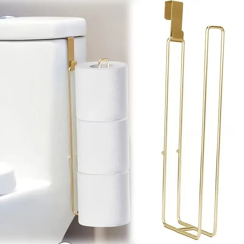 Cross-Border Iron Art No-Drill Toilet Paper Holder Bathroom Storage Rack Kitchen Storage Wall-Mounted Shelf Toilet Hanging Tissue Holder