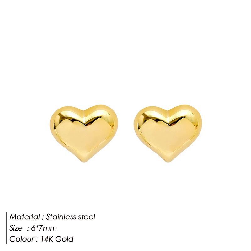 Fashion Heart Shape Stainless Steel Plating Ear Studs 1 Pair display picture 3