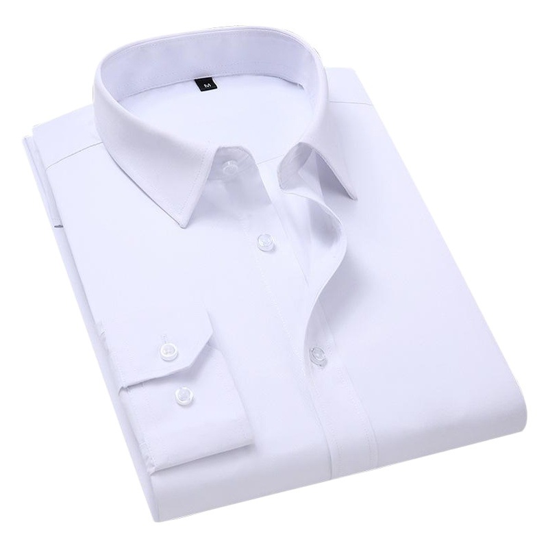 Four Seasons camisa blanca de los hombres de negocios novio mejor hombre de color sólido de manga larga slim fit camisa más tamaño ropa de los hombres