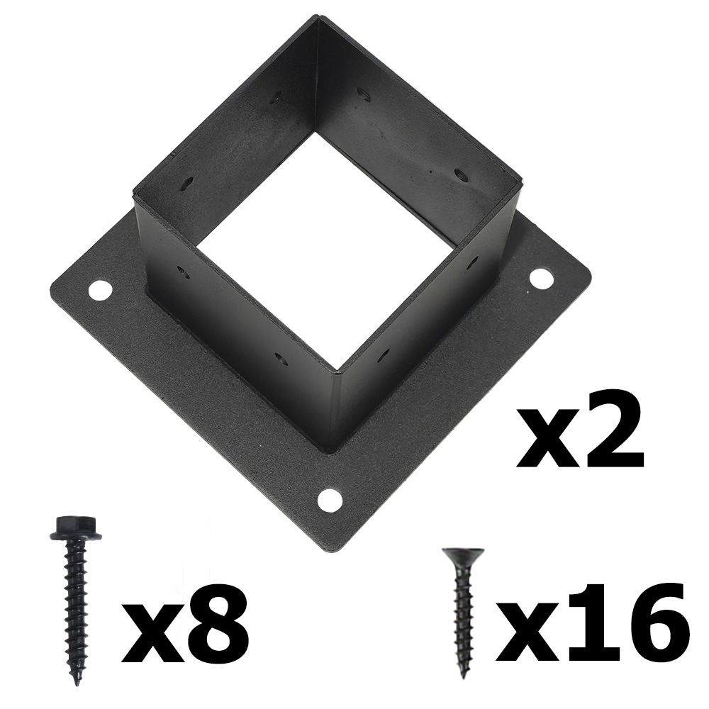 soporte de gazebo ancla de tierra ancla de columna pesada ancla de madera negra mate soporte de columna para soporte de barandilla de cubierta gazebo
