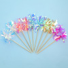 Korean INS romantic Su Niho Rain Silk Flower Bamboo Pick Birthday Cake Plug -in Little Bear Decoration Access accessory