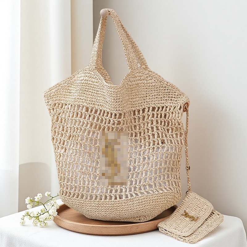 One-Shoulder Large-Capacity Woven Bag Straw Bag Tote Bag 2025 New Commuter Bag Raffia Armpit Vacation Bag