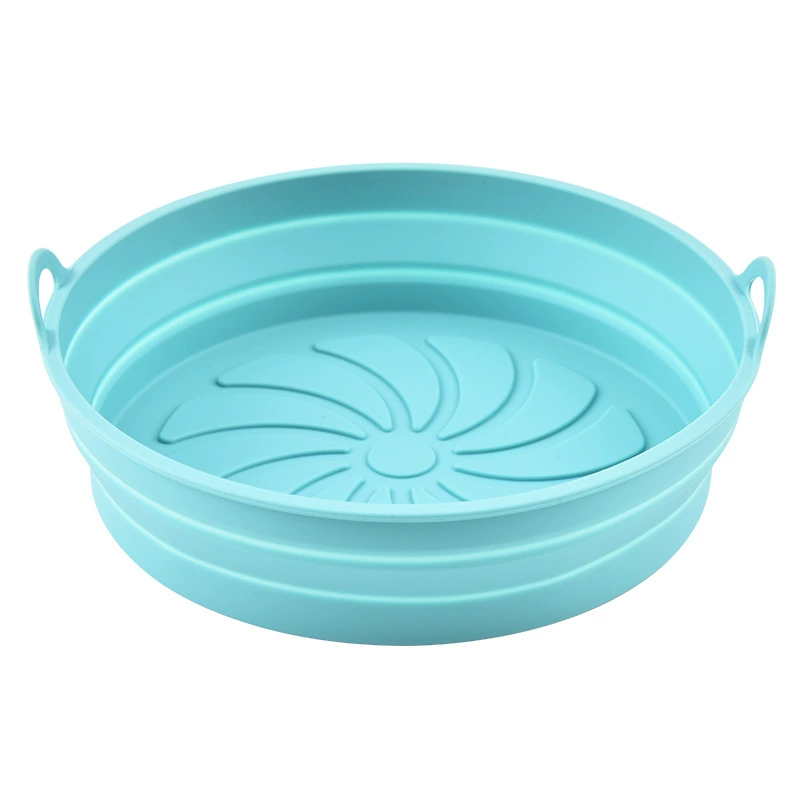 New folding silicone air fried pan baking disk home creative circular microwave oven boiling boiling tool
