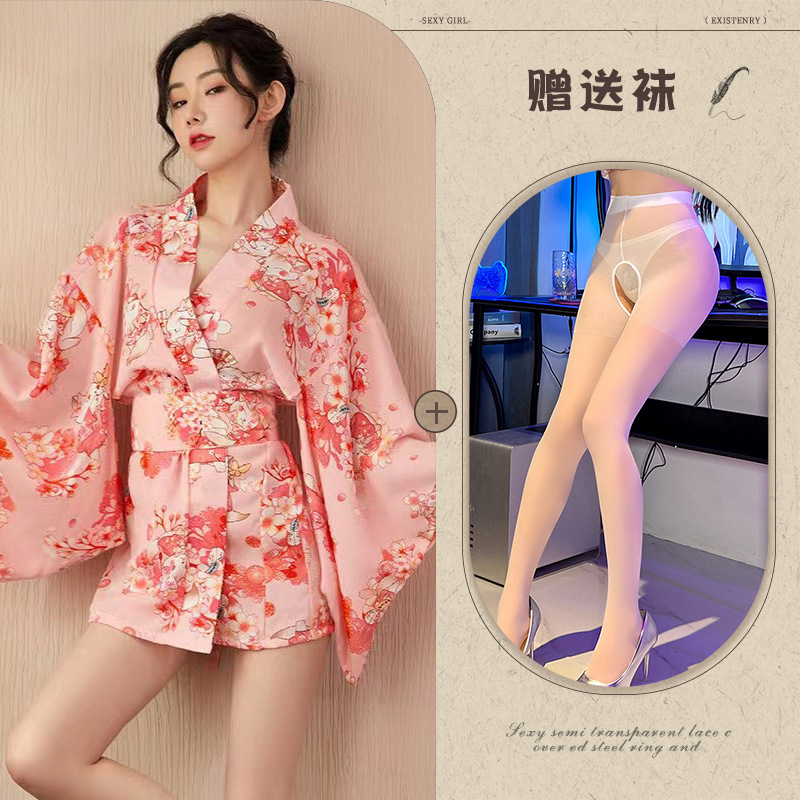 이미지 색상 + 흰색 오픈 크로치 스타킹
